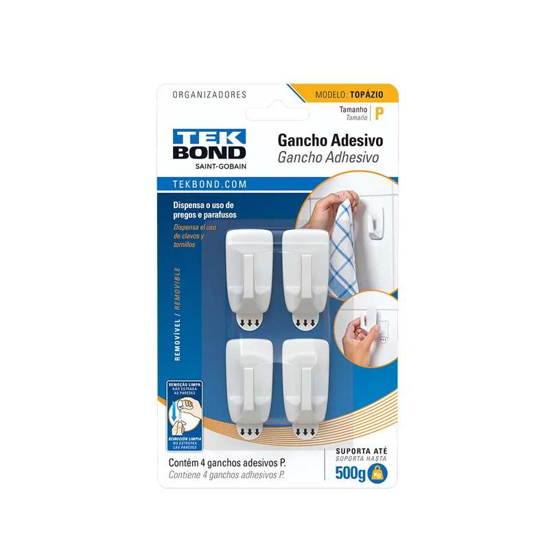 Gancho Topázio de Plástico Branco (Pequeno)