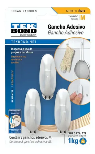 Gancho Ônix de Plástico Branco (Médio)