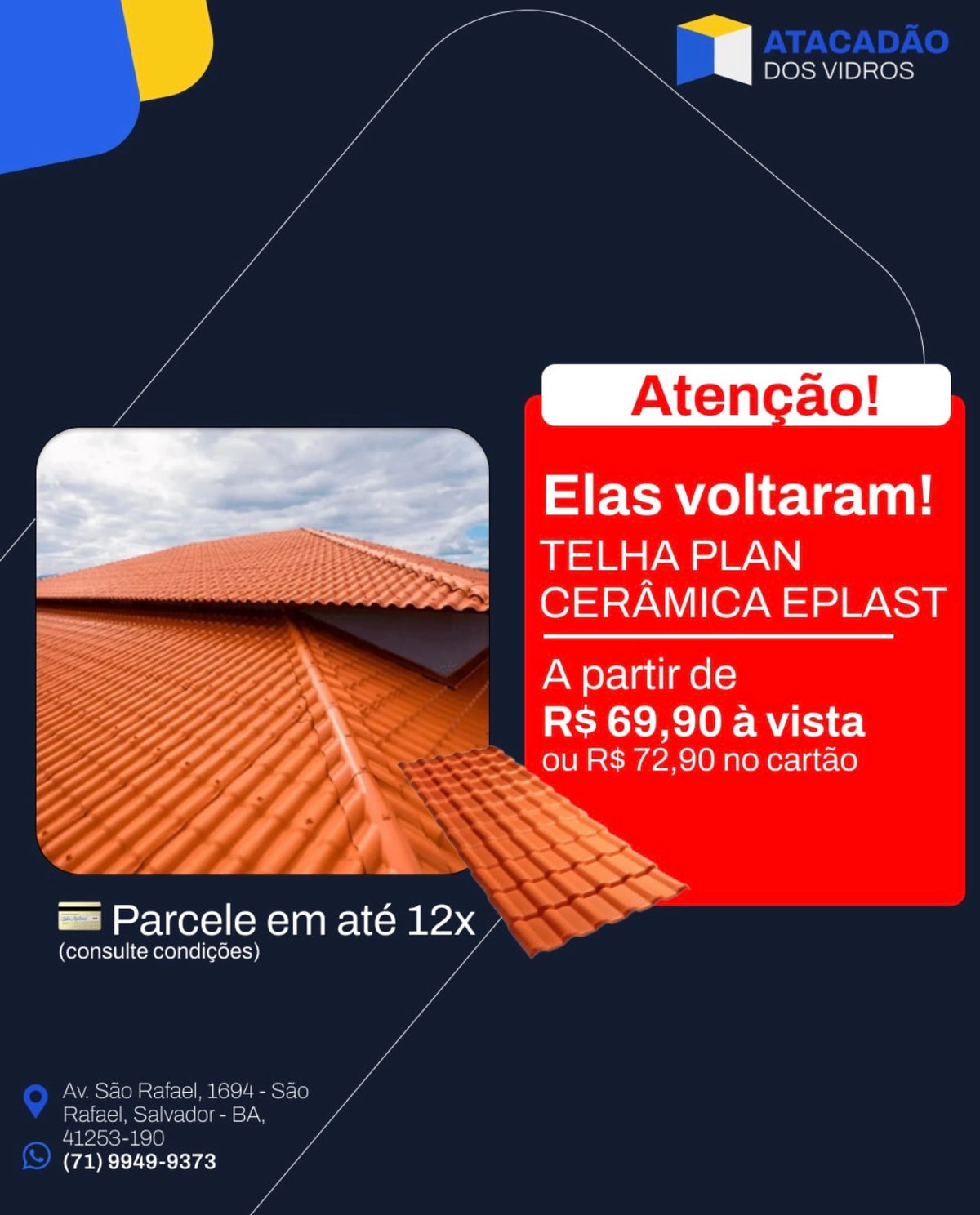 TELHA PVC EPLAST PLAN CERÂMICA
