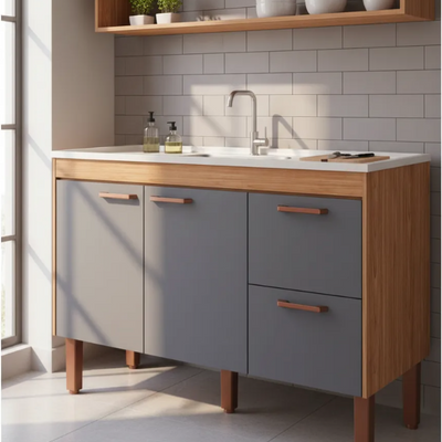 Balcão de Cozinha 1.14M Slim MGM Móveis