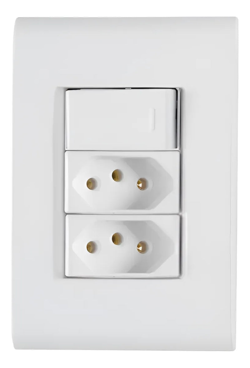 Interruptor 1 Tecla + 2 Tomadas 20A