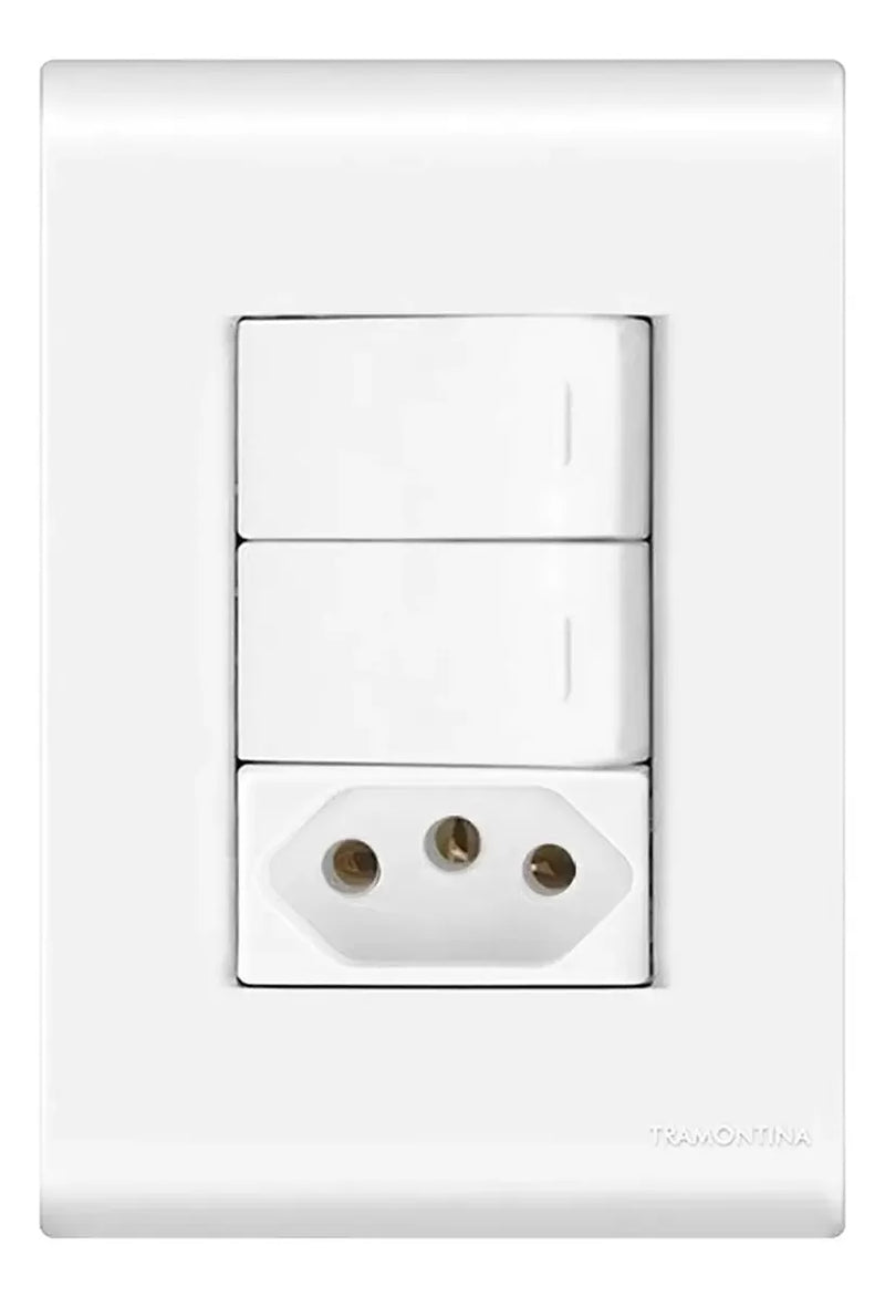 Interruptor 2 Teclas + 1 Tomada 20A