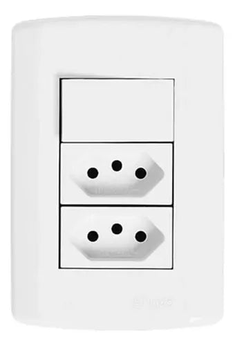 Interruptor 1 Tecla + 2 Tomadas 20A