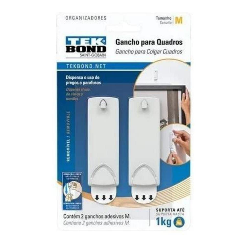 Gancho de Plástico Fixação de Quadro (Médio)