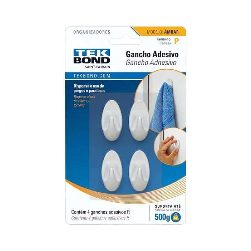 Gancho Âmbar de Plástico Branco (Pequeno)