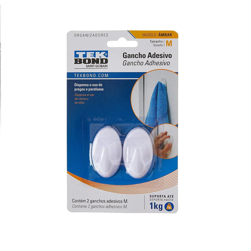 Gancho Âmbar de Plástico Branco (Médio)