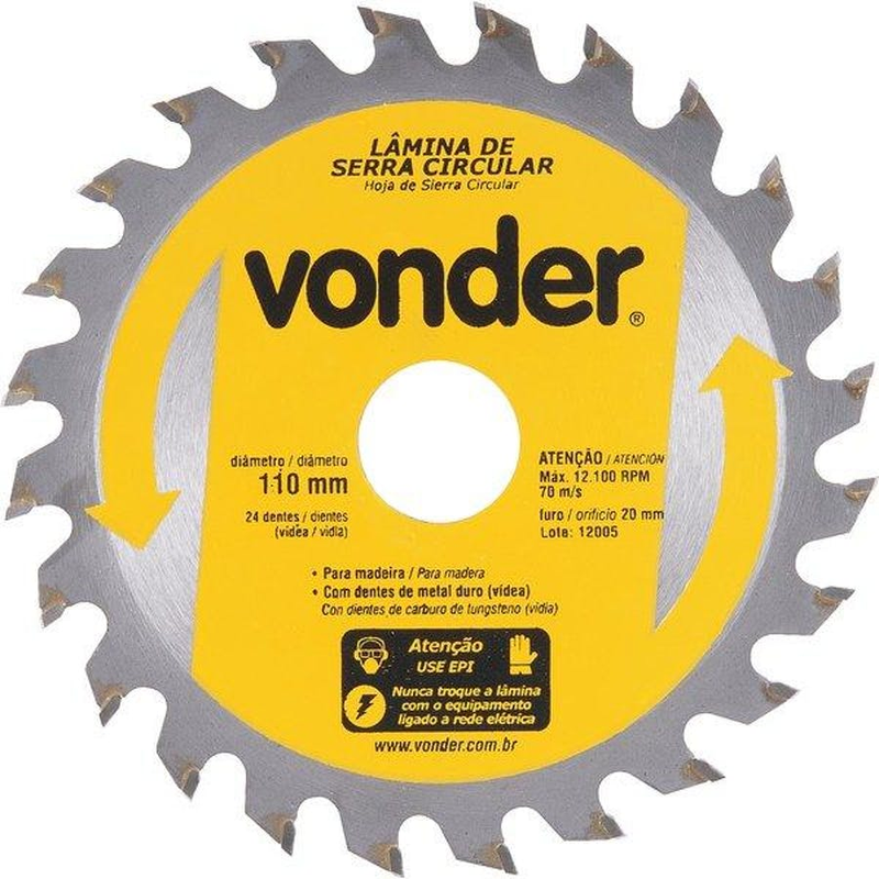Disco de Serra Circular 110x20x 24 Dentes